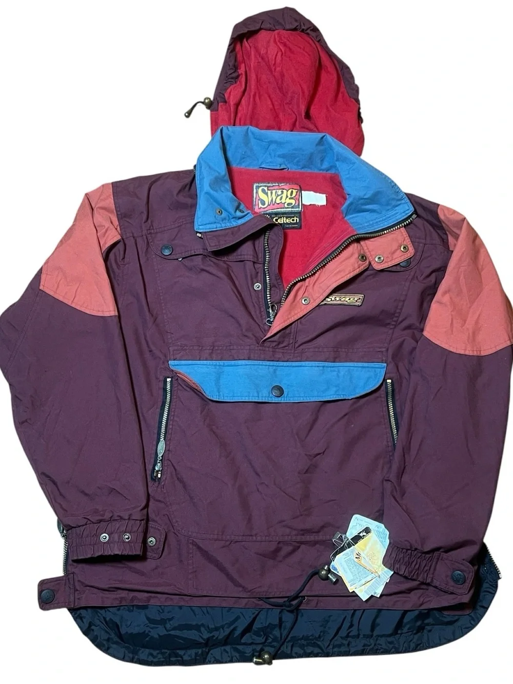 Swag vintage tri color canvas hi/low hem men’s ski jacket size XXL (54)